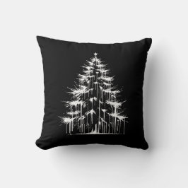 Distressed Drippy Gothic Chic White Christmas Tree Kussen