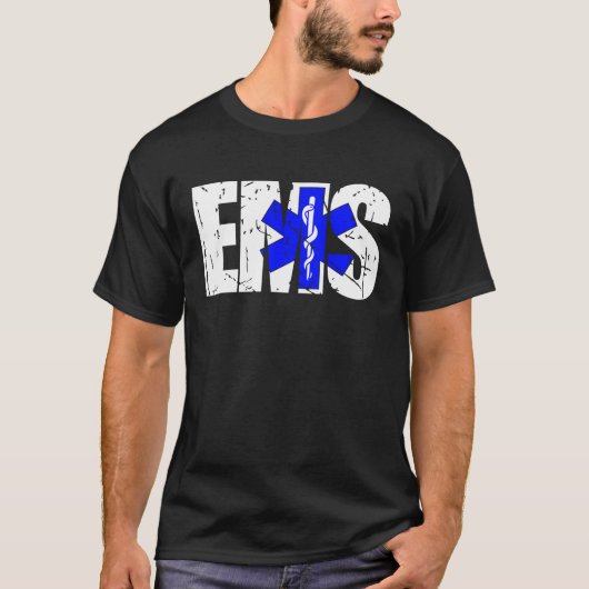 Distressed EMS  911 Emergency Medical Services T-shirt (Voorkant)