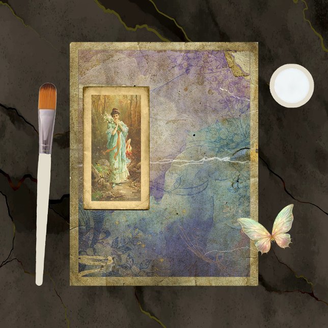 Distressed Enchanted Lady Scrapbook Papier (Creator heeft geüpload)