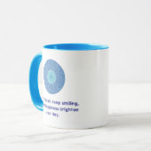 Distressed Good Vibes Blue Evil Eye Heart Pattern Mok (Voorkant links)