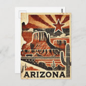 Distressed Grunge Arizona Briefkaart (Voorkant / Achterkant)
