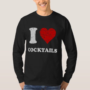 Distressed Grunge Versleten Stijl Ik hou van cockt T-shirt