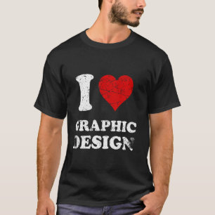 Distressed Grunge Versleten Stijl Ik hou van Graph T-shirt