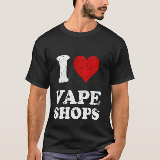 Distressed Grunge Versleten Stijl Ik hou van Vape T-shirt (Voorkant)