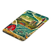 Distressed Grunge Wisconsin Magneet (Linkerzijde)