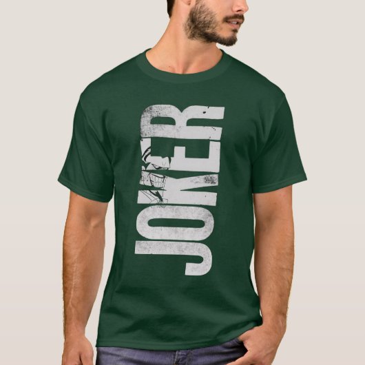 Distressed JOKER Graphic Dark Green T-Shirt (Devant)