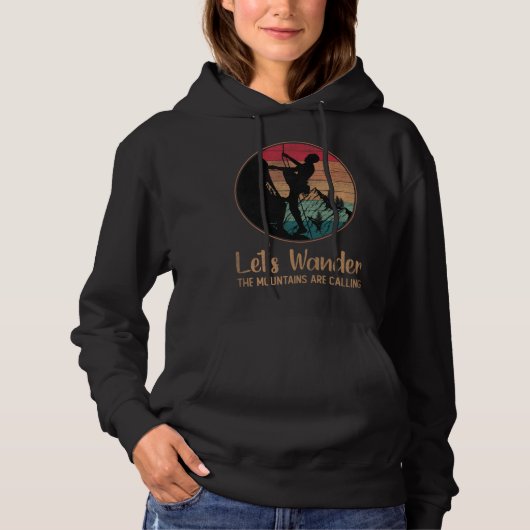Distressed Let s Wander Mountains Are Calling Hoodie (Voorkant)