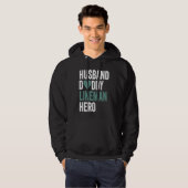 Distressed Lineman Husband Daddy Lineman Hero Hoodie (Voorkant volledig)