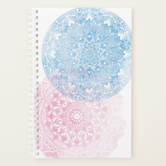Distressed Mandala Half Size Planner blauw/roze