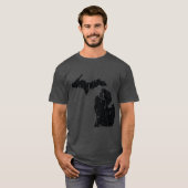 Distressed Michigan State Outline Oversized T-shirt (Voorkant volledig)