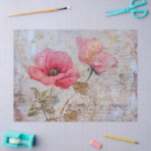 Distressed   Pink Poppies Tissuepapier (Craft)