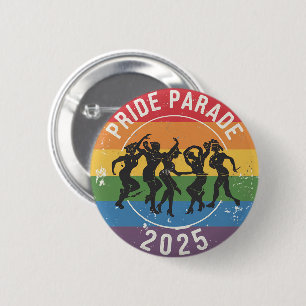 Distressed Pride Parade dansende figuren Ronde Button 5,7 Cm