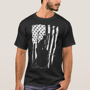 Distressed Retro Upright Bass Musician Music gift T-shirt