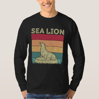 Distressed Sea Lion Lover Boys Girls Retro Style S T-shirt