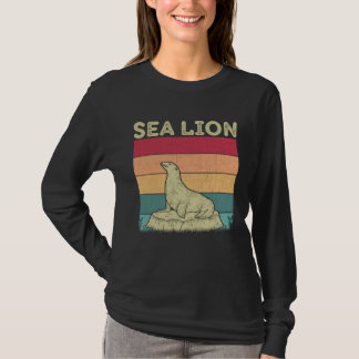 Distressed Sea Lion Lover Boys Girls Retro Style S T-shirt