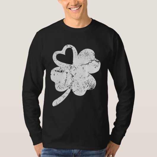 Distressed Shamrock Retro Irish  Green St Patricks T-shirt (Voorkant)