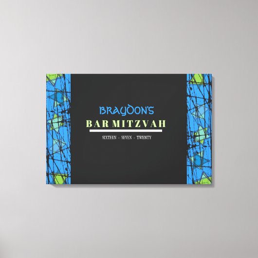 DISTRESSED STARS Bar Bat Mitzvah Sign In Board Canvas Afdruk (Voorkant)