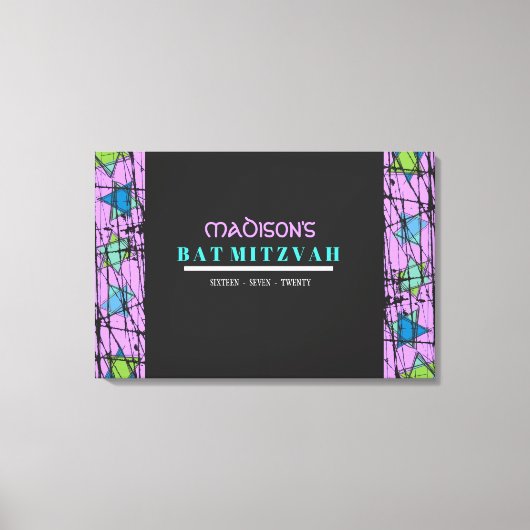 DISTRESSED STARS Bar Bat Mitzvah Sign In Board Canvas Afdruk (Voorkant)