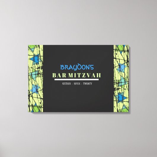 DISTRESSED STARS Bar Bat Mitzvah Sign In Board Canvas Afdruk (Voorkant)