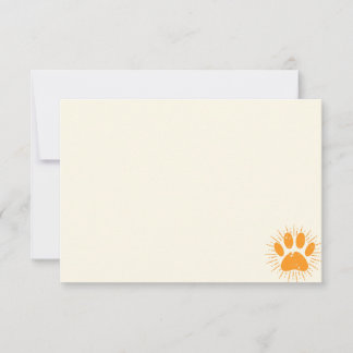 Distressed Sunbeam Dog Paw Blank Cream Off White Notitiekaartje
