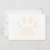 Distressed Sunbeam Dog Paw Custom Lined Monogram Notitiekaartje (Achterkant)