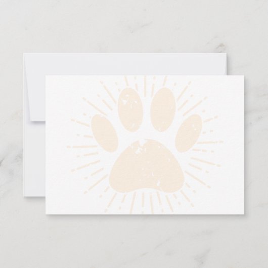 Distressed Sunbeam Dog Paw Custom Lined Monogram Notitiekaartje (Achterkant)