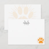 Distressed Sunbeam Dog Paw Custom Monogram Notitiekaartje (Voorkant / Achterkant)