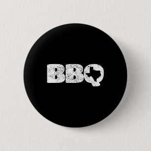 Distressed Texas TX Kaart BBQ Outfit Barbecue Eenv Ronde Button 5,7 Cm