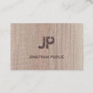 Distressed Text Wood Board Look Monogram Sjabloon Visitekaartje