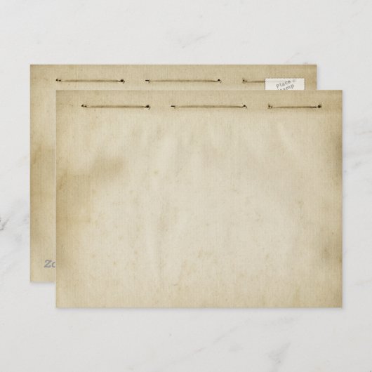 Distressed Threaded Blank Antiek Geïnspireerd Briefkaart (Voorkant / Achterkant)