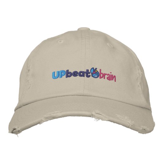 Distressed Upbeat Brain Baseball Hat Geborduurde Pet (Voorkant)