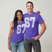 Distressed White Number 67 Jersey Player Uniform 6 T-shirt (Unisex)