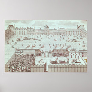 Distributie van brood op de Tuileries Kiosk Poster