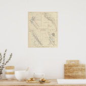 Distributie van grondbewegingen in Californië Poster (Keuken)