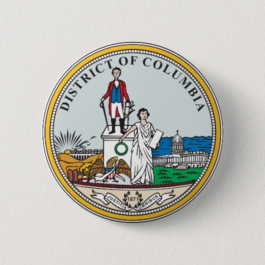 District Columbia-zeehond Ronde Button 5,7 Cm (Voorkant)