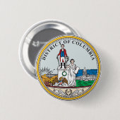 District Columbia-zeehond Ronde Button 5,7 Cm (Voorkant /achterkant)