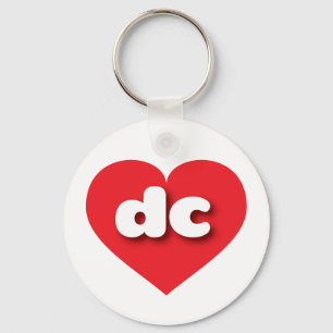 District of Columbia red hart - Ik hou van dc Sleutelhanger