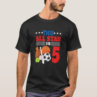 Dit alles is vijf grappige 5-jarige zondagssport. t-shirt