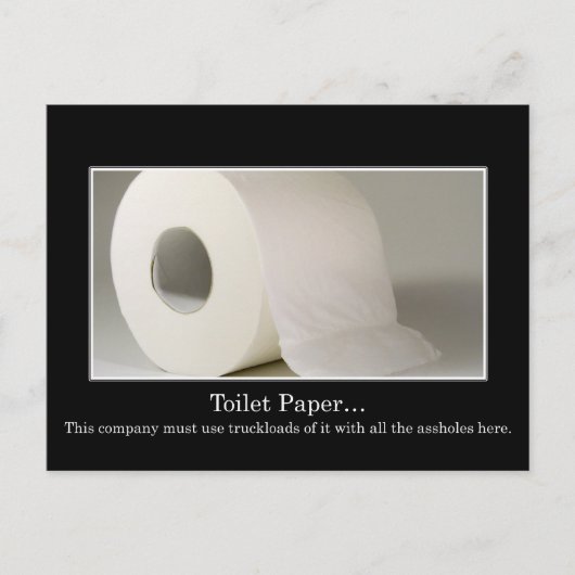 Dit bedrijf moet veel toiletpapier gebruiken briefkaart (Voorkant)