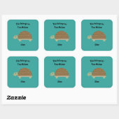 Dit behoort toe aan Back to School Turtle Turquois Vierkante Sticker (Vel)