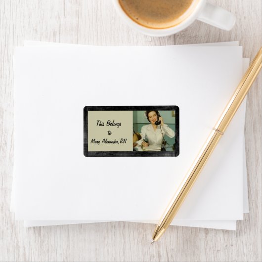 Dit behoort toe aan een Cool Nurse Retro Etiket (Insitu)