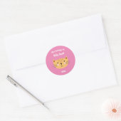 Dit behoort tot Back to School Kitty Face Pink Ronde Sticker (Envelop)