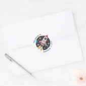 Dit behoort tot de planeten voor raketten en ruimt ronde sticker (Envelop)