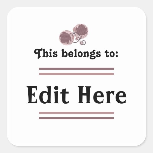 Dit behoort tot de Sticker || bewerkbare tekst (Voorkant)