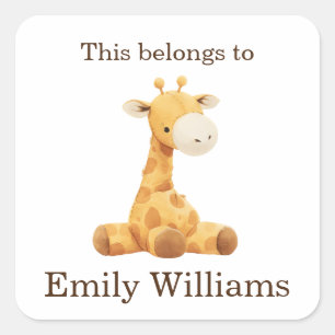 Dit behoort tot Name Tag Terug naar School Giraffe