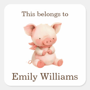 Dit behoort tot Name Tag Terug naar School Pink Pi