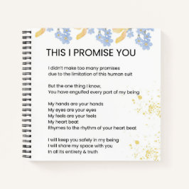 Dit beloof ik je, ik hou van poëzie notitieboek