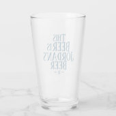 Dit bier is | Aangepaste Naam Initiaal Bierglas Glas (Achterkant)