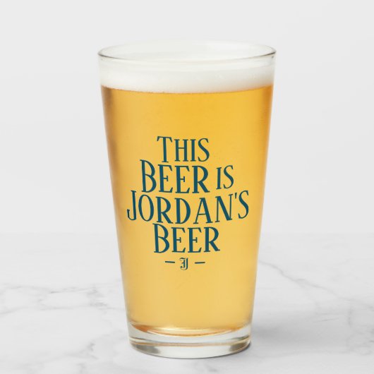 Dit bier is | Aangepaste Naam Initiaal Bierglas Glas (Voorkant gevuld)