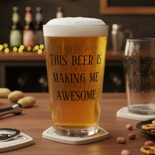 Dit bier maakt me geweldig pint glas